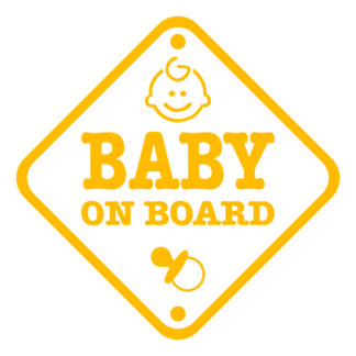 Baby On Board Sign Decal (Yellow)